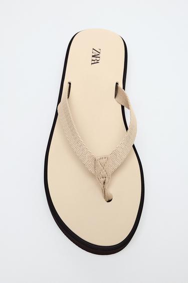 COMBINED FLAT SANDALS - Sand Brown by Zara
