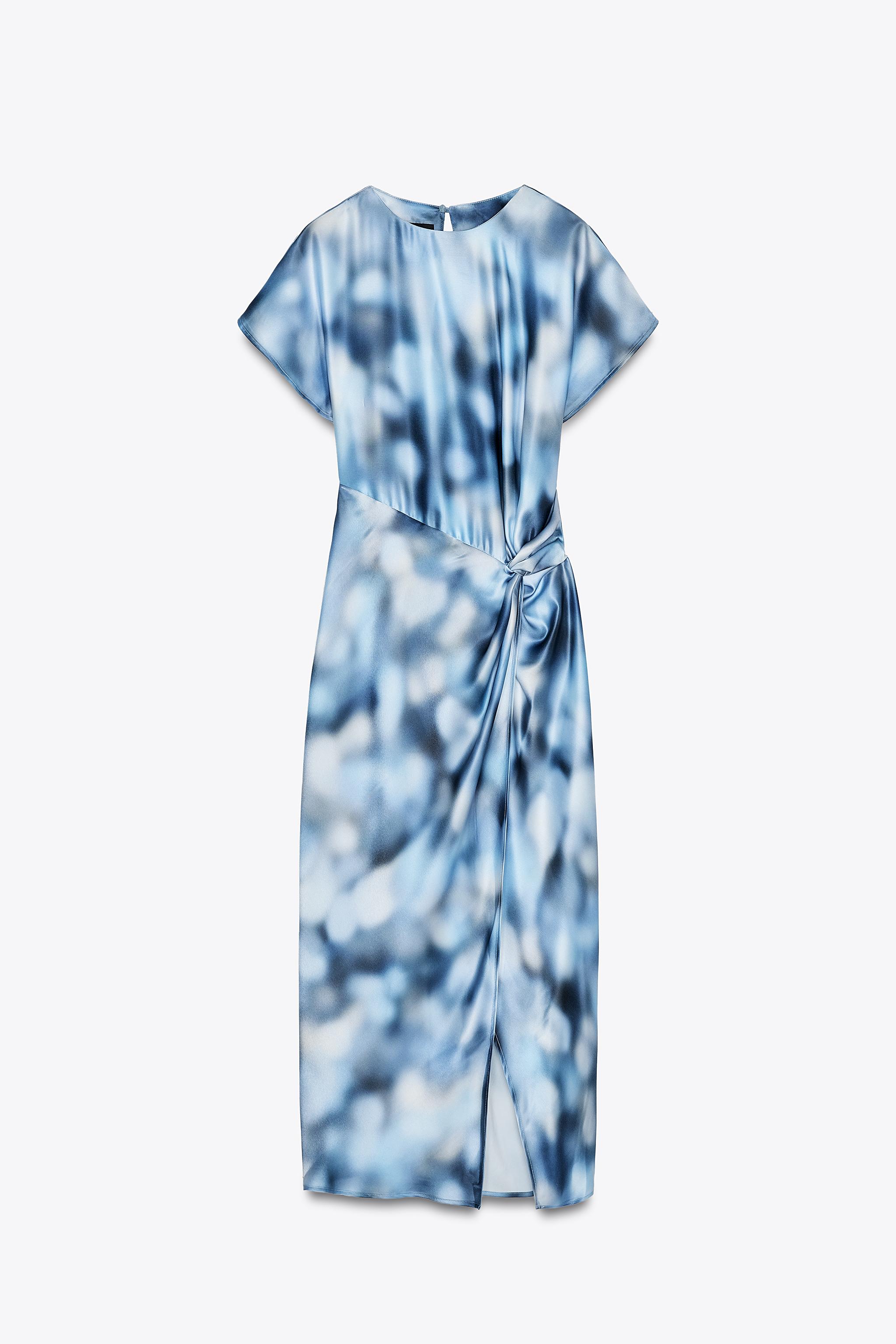 Zara VESTIDO MIDI ACETINADO TIE-DYE Centro Colombo
