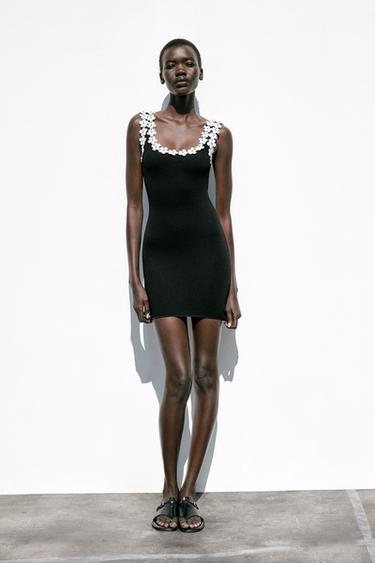 SHORT DRESS WITH TRIM - Black by Zara - Image 0