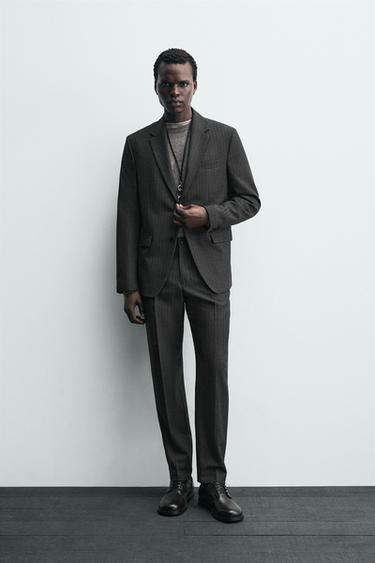 PINSTRIPE SUIT BLAZER - Anthracite Grey by Zara
