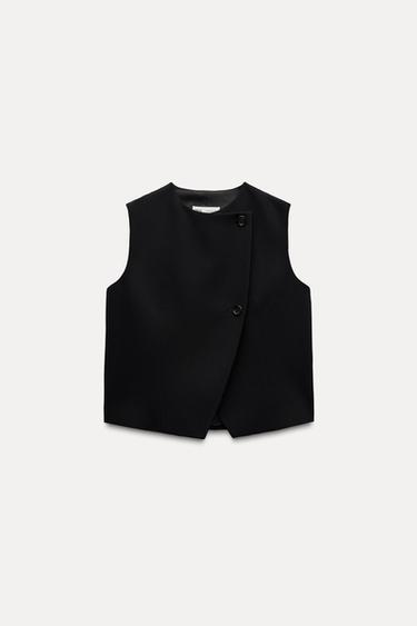 CHALECO CRUZADO ZW COLLECTION - Negro de Zara