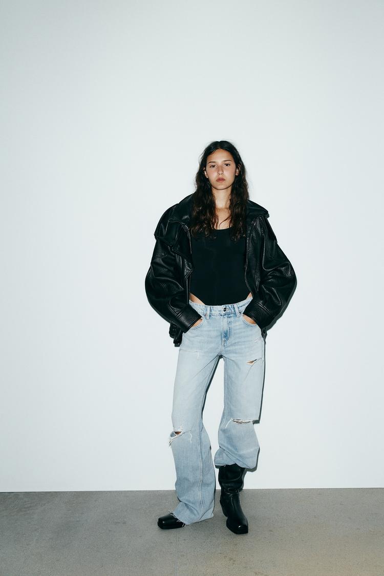 Bodysuit Black Ripped Jeans Outfit Summer Black Ripped Knee Skinny