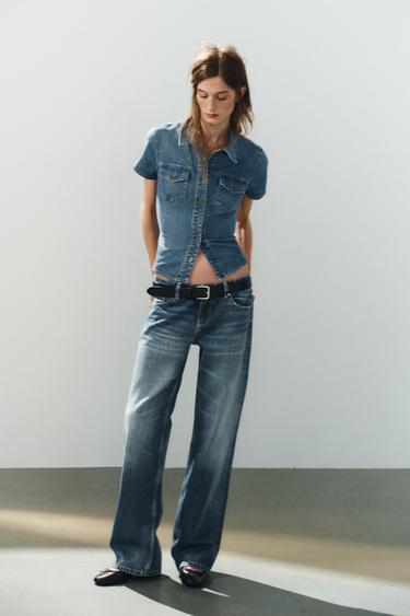 TRF DENIM SHIRT WITH POCKETS - Blue by Zara