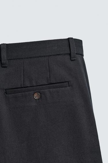 PANTALON STRAIGHT FIT STRUCTURÉ - Bleu marine de Zara - Image 8