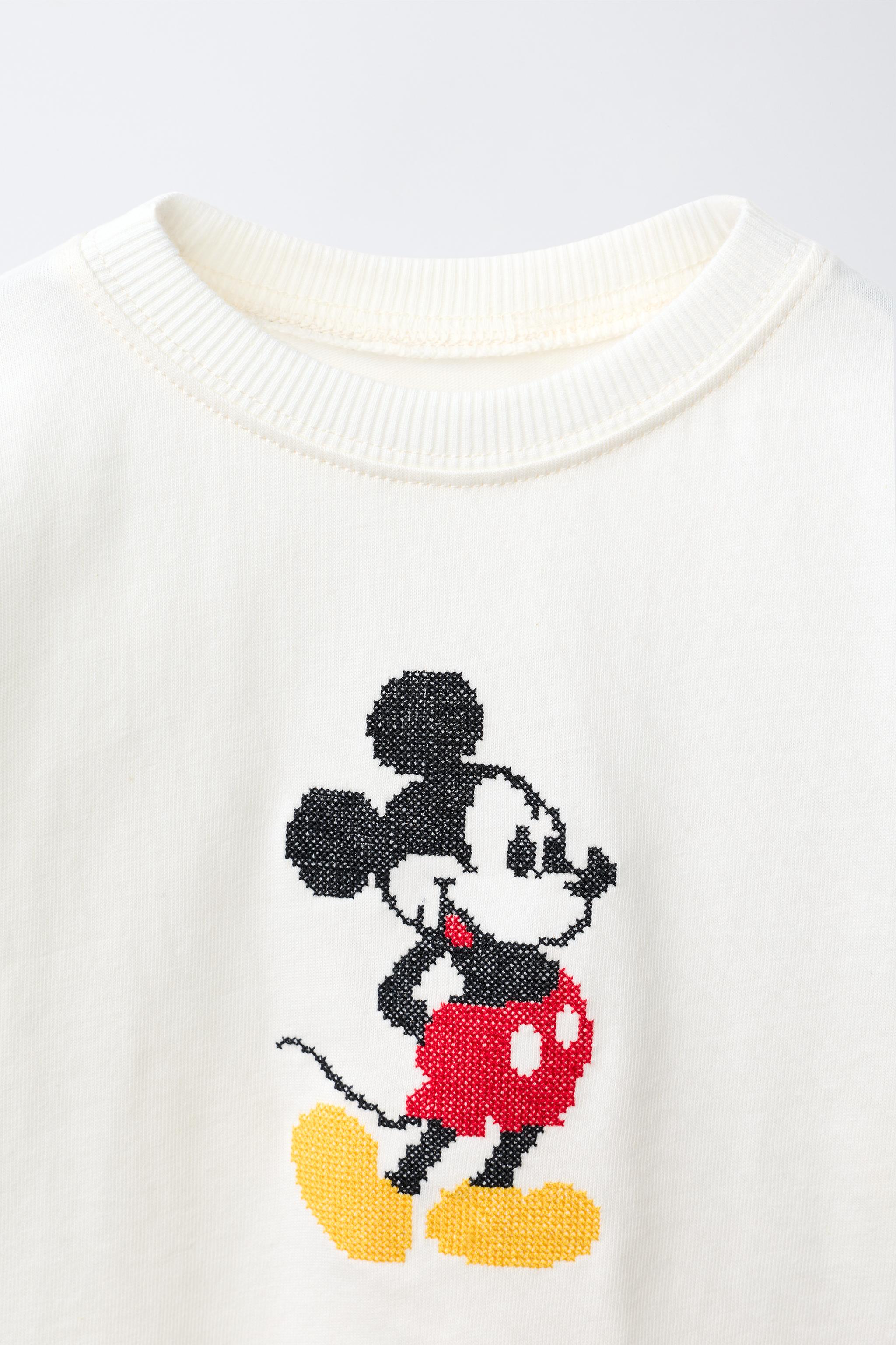 Детские футболки Zara MICKEY MOUSE © DISNEY CROSS STITCH EMBROIDERED T-SHIRT — фото 4