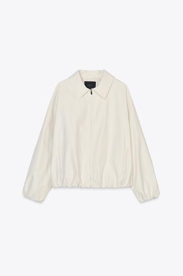 Zara BOMBER JACKET - Pearl gray