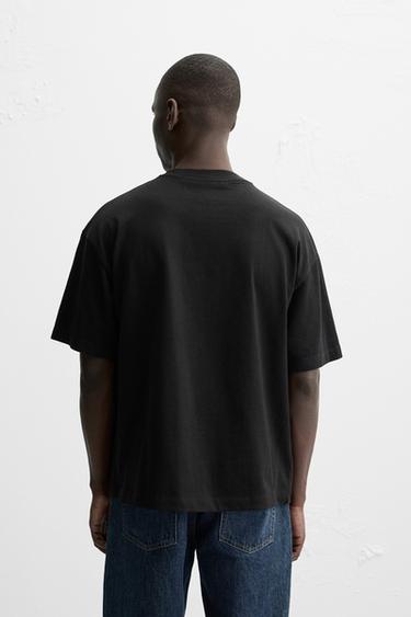 T-SHIRT HEAVY WEIGHT BASIQUE - Noir de Zara - Image 2