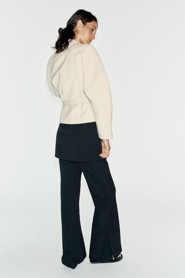BLOUSON PEPLUM AVEC CEINTURE - Écru de Zara - Image 5