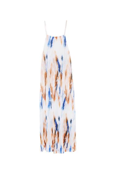 PLEATED PRINTED DRESS