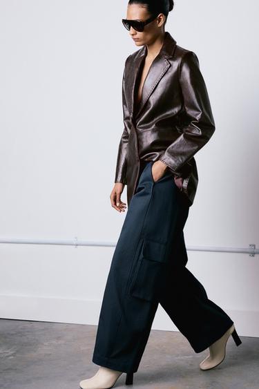 PANTALÓN CARGO ZW COLLECTION - Marino de Zara