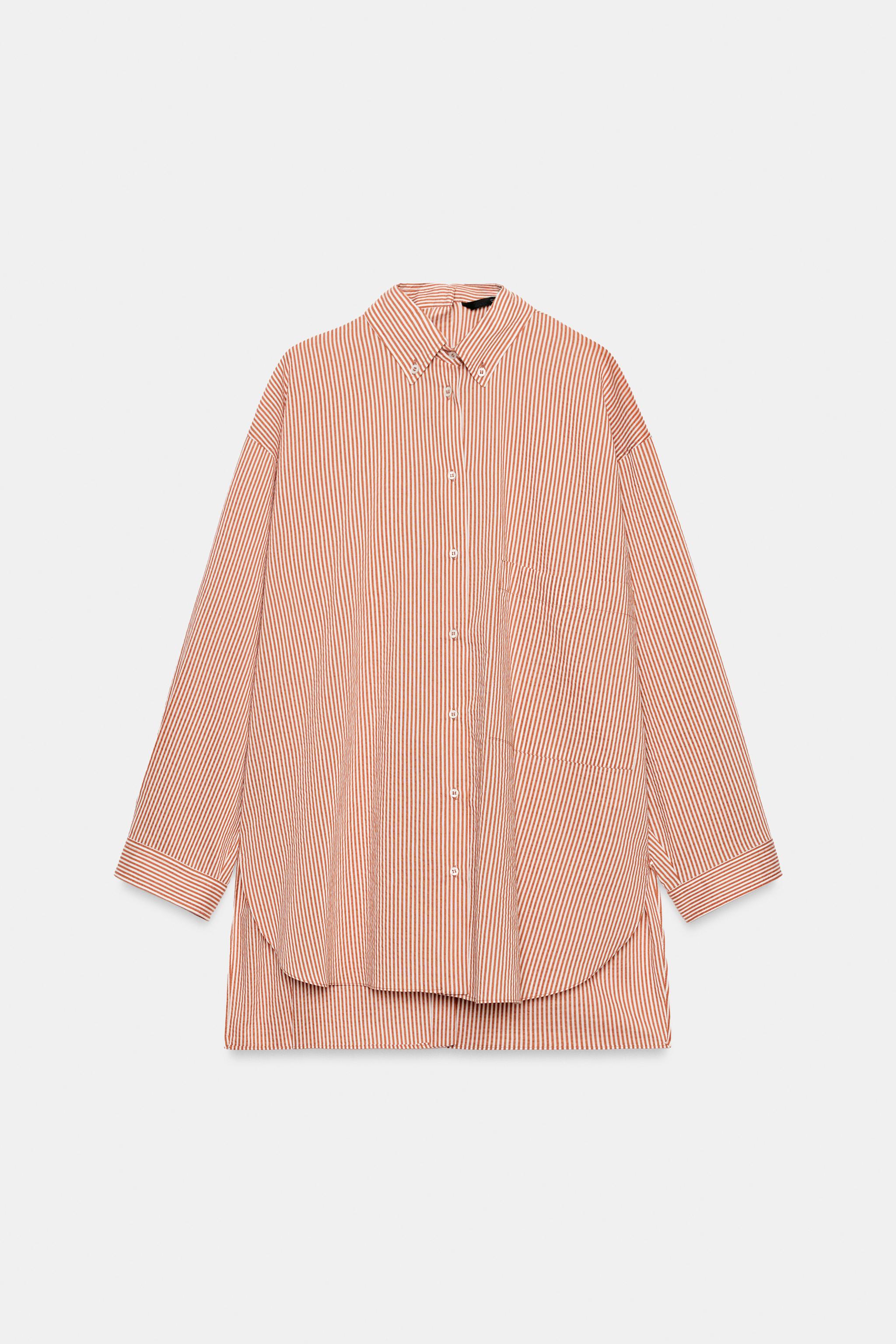 Женские рубашки Zara BACK BUTTON SHIRT ZW COLLECTION — фото 7