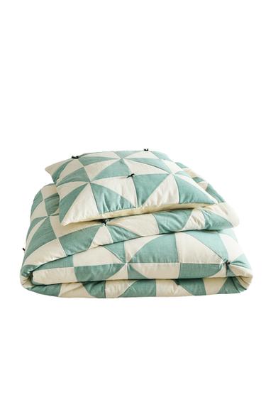 KIDS' PATCHWORK QUILTED BEDSPREAD - Green by Zara