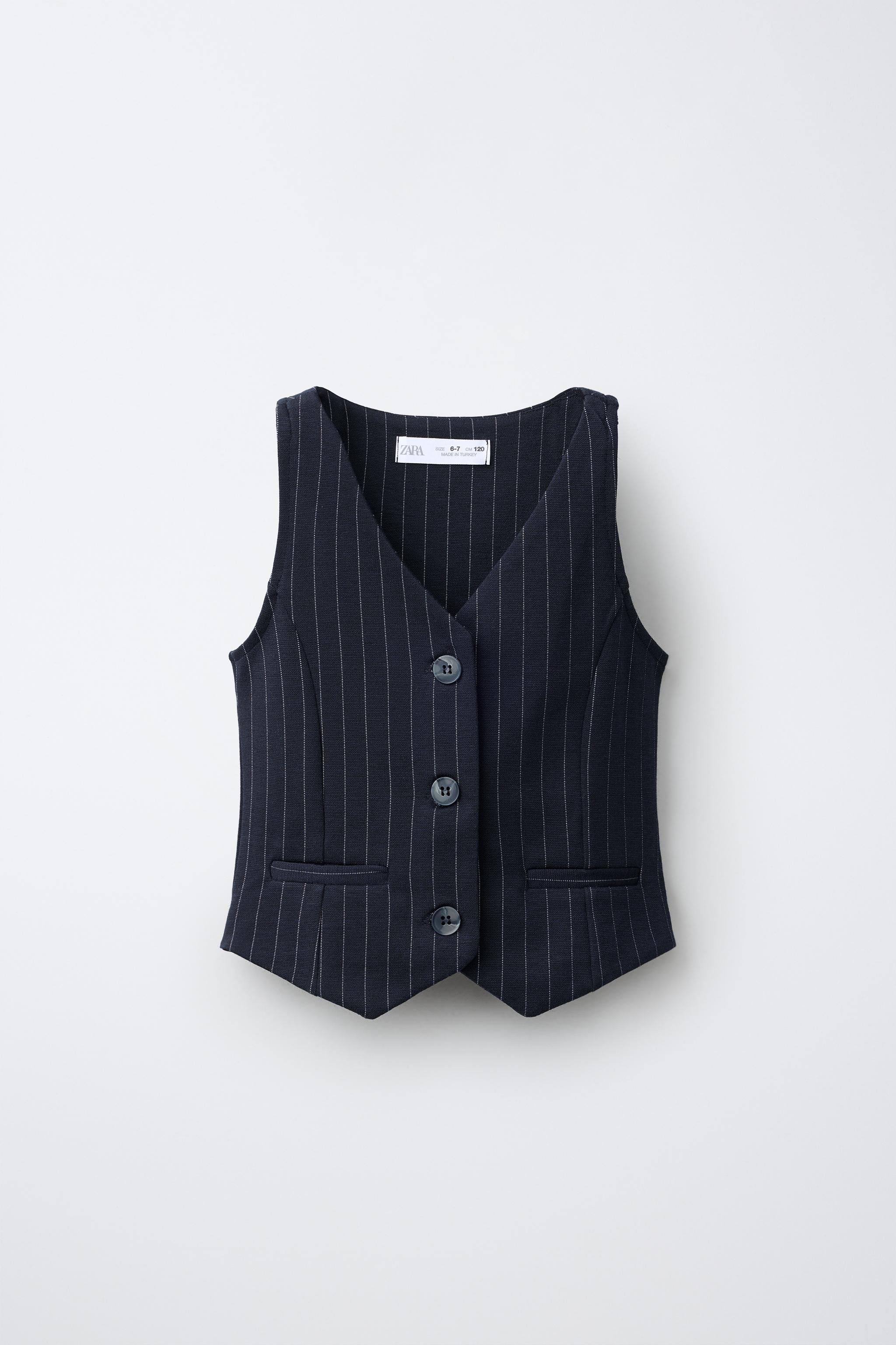 PINSTRIPE WAISTCOAT - Navy blue | ZARA Australia