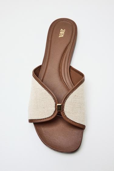 FLAT SANDALS WITH METAL DETAIL - Multicoloured by Zara