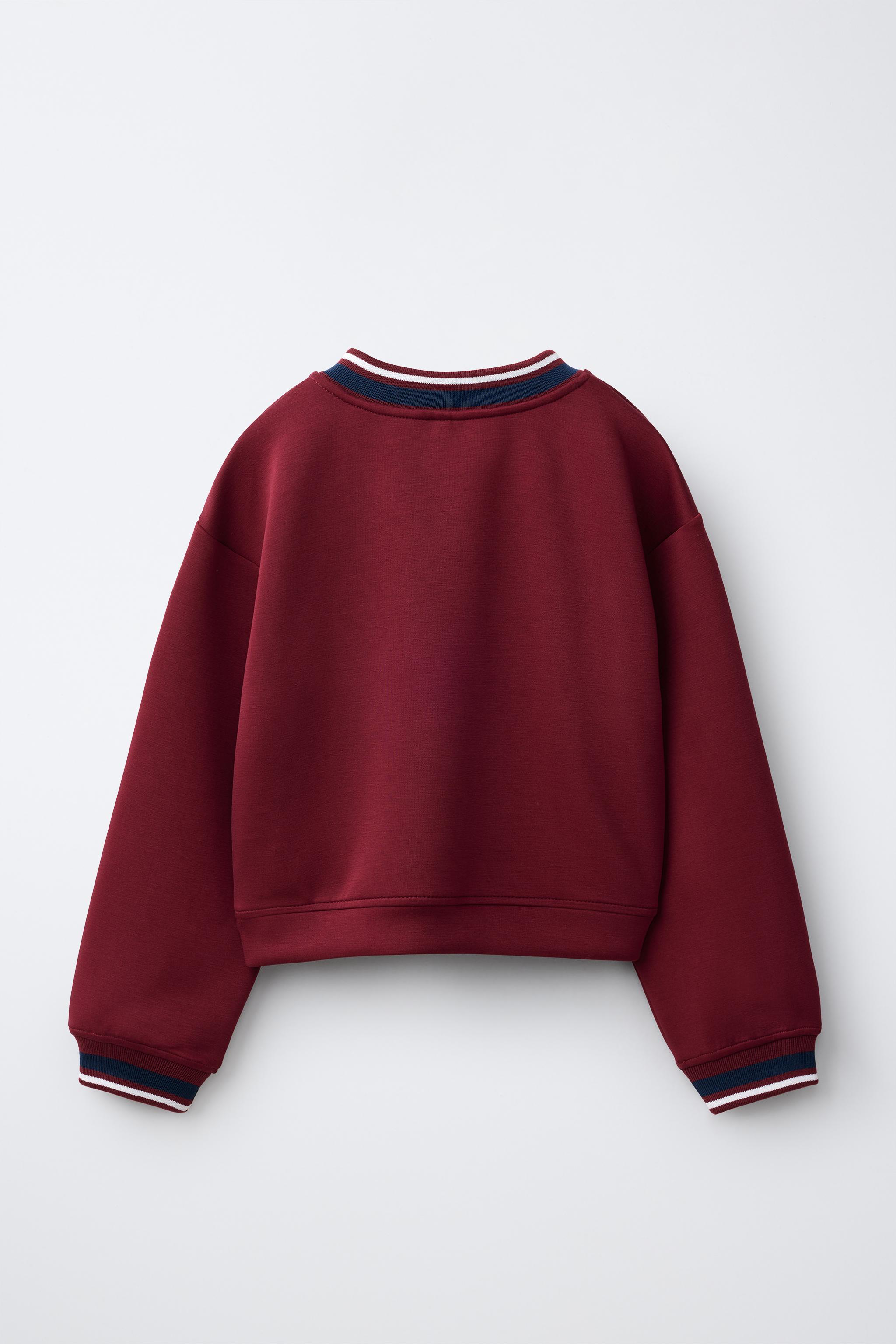 Детские худи Zara SPORTY V-NECK SWEATSHIRT — фото 3