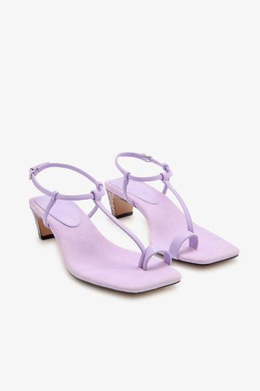 SPLIT SUEDE LIMITED EDITION SANDALS - Mauve Purple by Zara