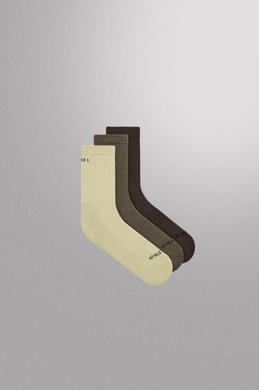 3-PACK BASIC TRAINING SOCKS - Green by Zara