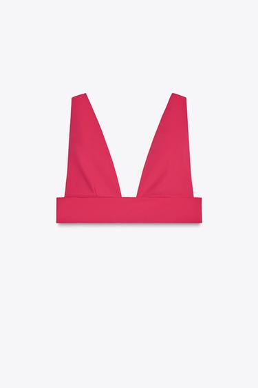 TRIANGULAR BIKINI TOP - Fuchsia by Zara - Image 3