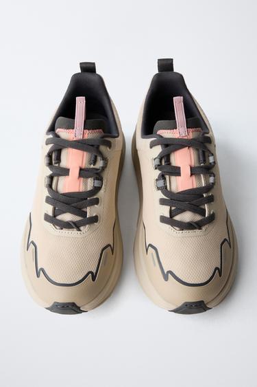 TRAINERS WITH SOLE DETAIL - Beige by Zara - Image 4
