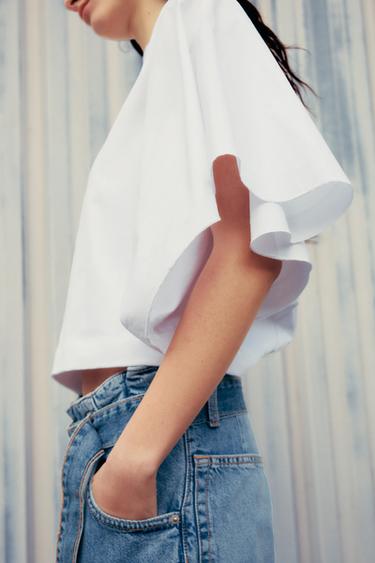 BATWING SLEEVE T-SHIRT - White by Zara - Image 1
