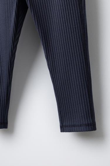 LEGGING CÔTELÉ ÉTIQUETTE - Bleu marine de Zara - Image 3