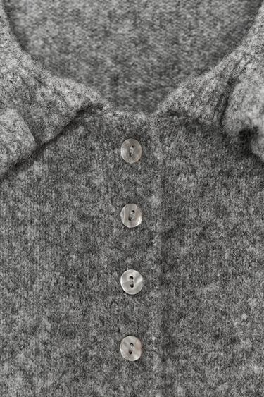 GILET EN MAILLE À VOLANTS - Gris de Zara - Image 5