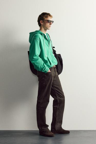 HOODIE RELAXED FIT À CAPUCHE AARON LEVINE X ZARA - Vert chiné de Zara - Image 3