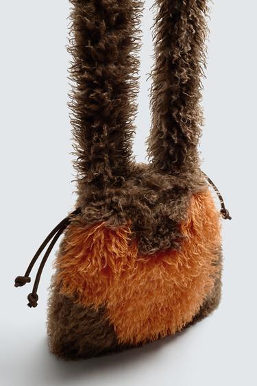 FAUX FUR SHOPPER BAG HARRY LAMBERT FOR ZARA X DISNEY - Brown by Zara - Image 2