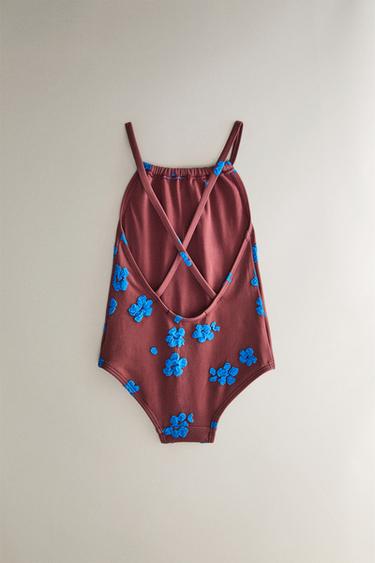 MAILLOT DE BAIN ENFANT FLEURS - Bordeaux de Zara - Image 3