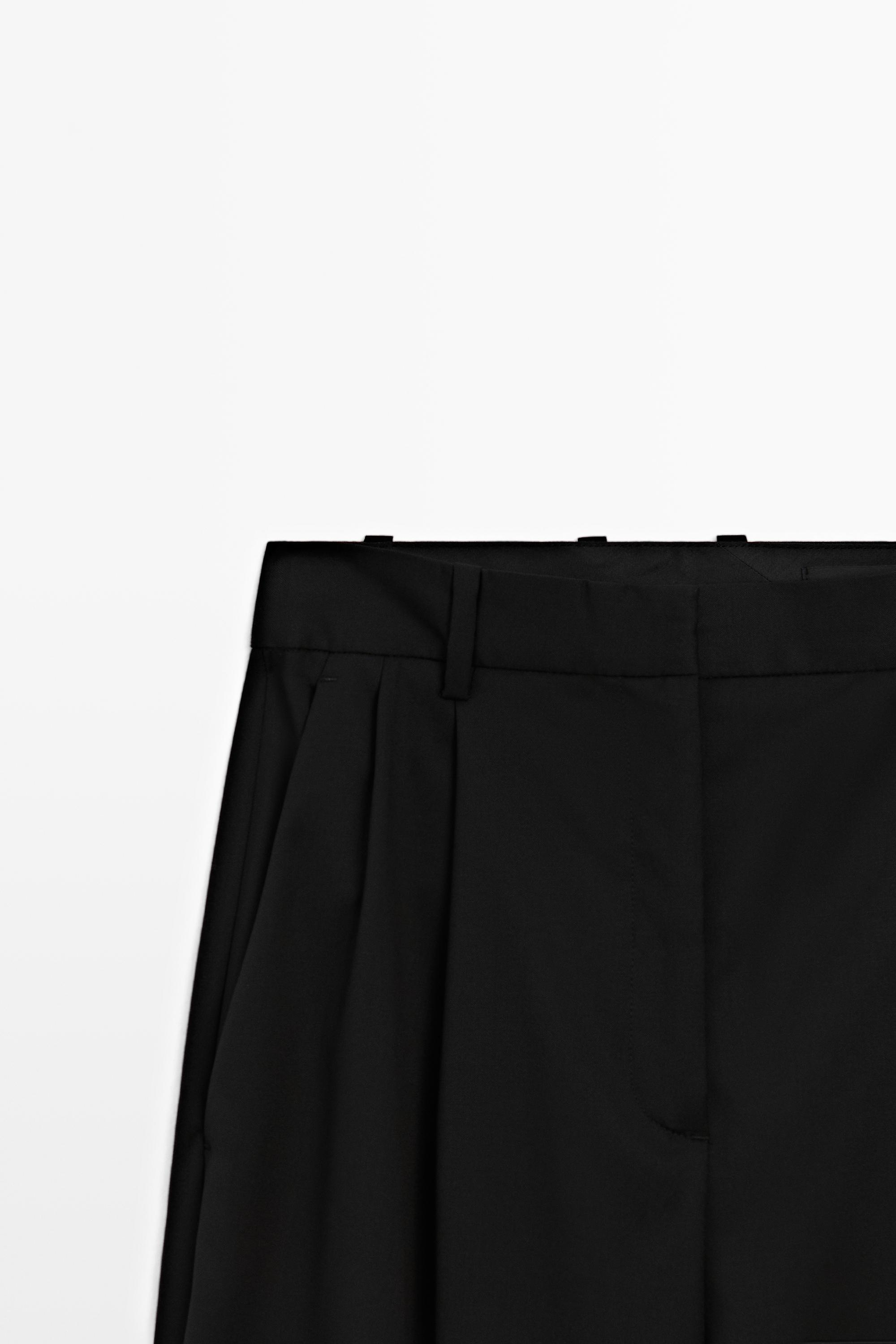 Extra fine wool pleated pants