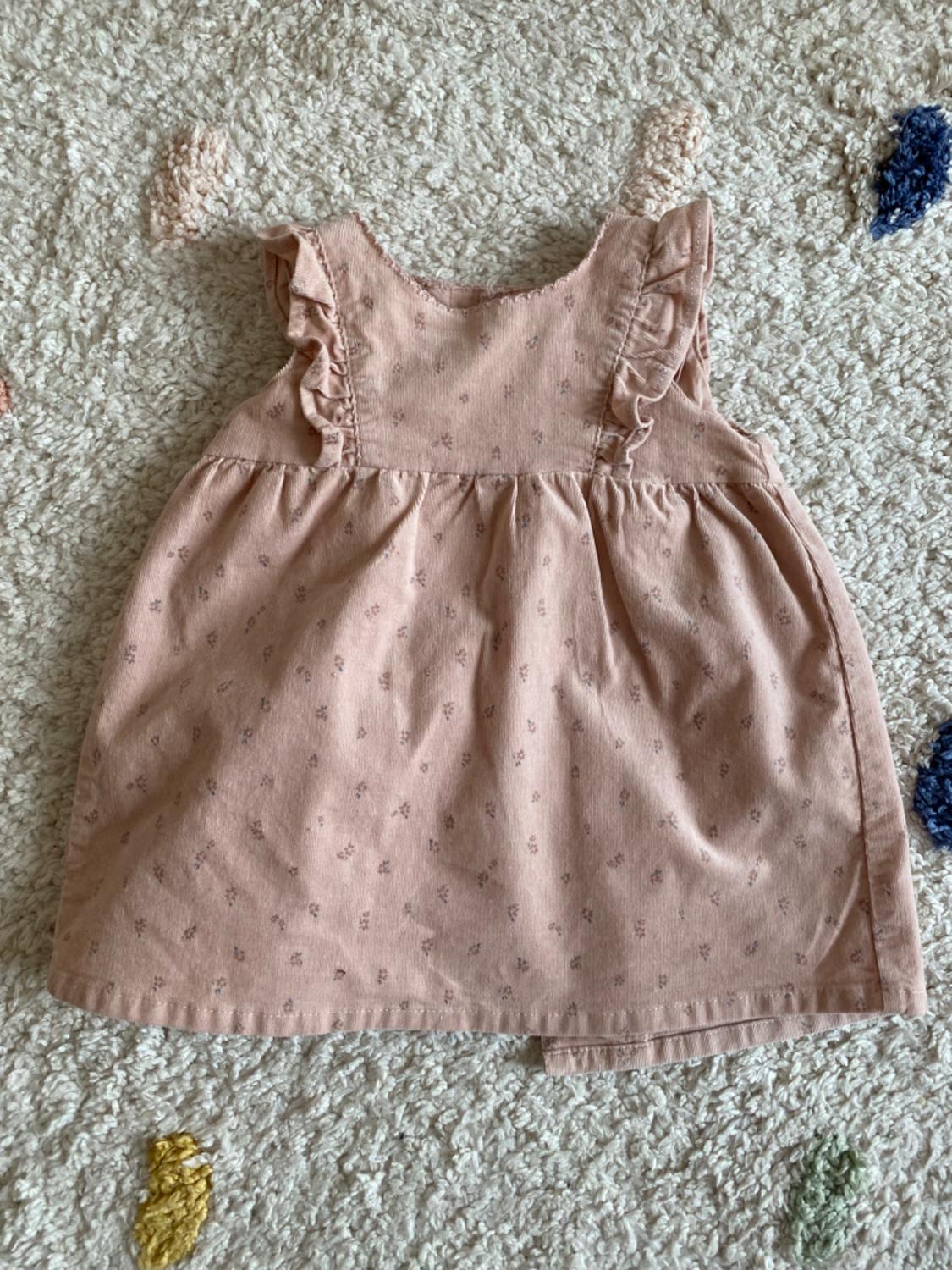 FINE CORDUROY FLORAL DRESS