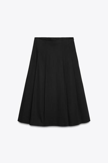FALDA MIDI TABLAS - Negro de Zara