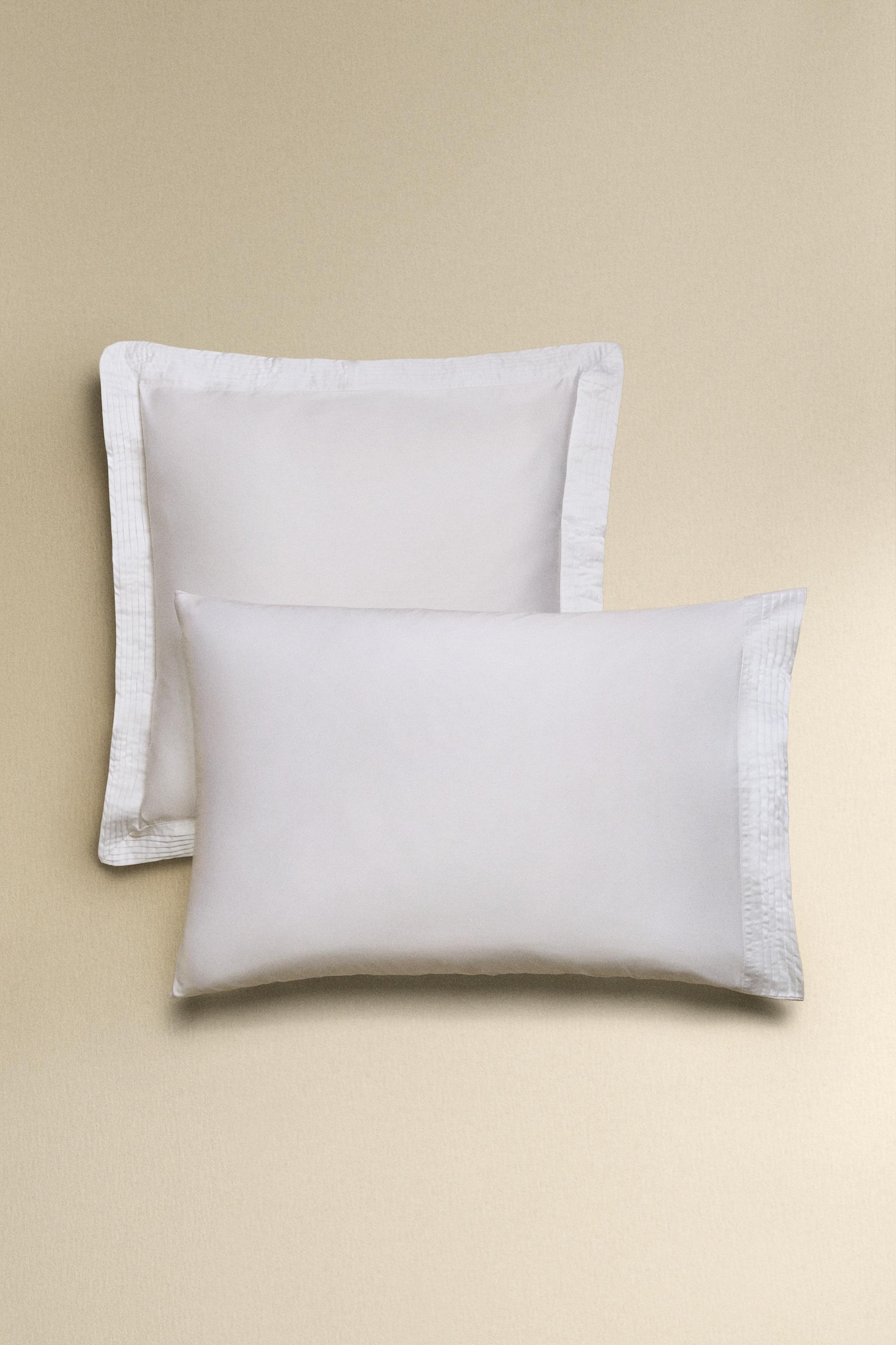 PLEATED COTTON SATEEN PILLOWCASE (400 THREAD COUNT)