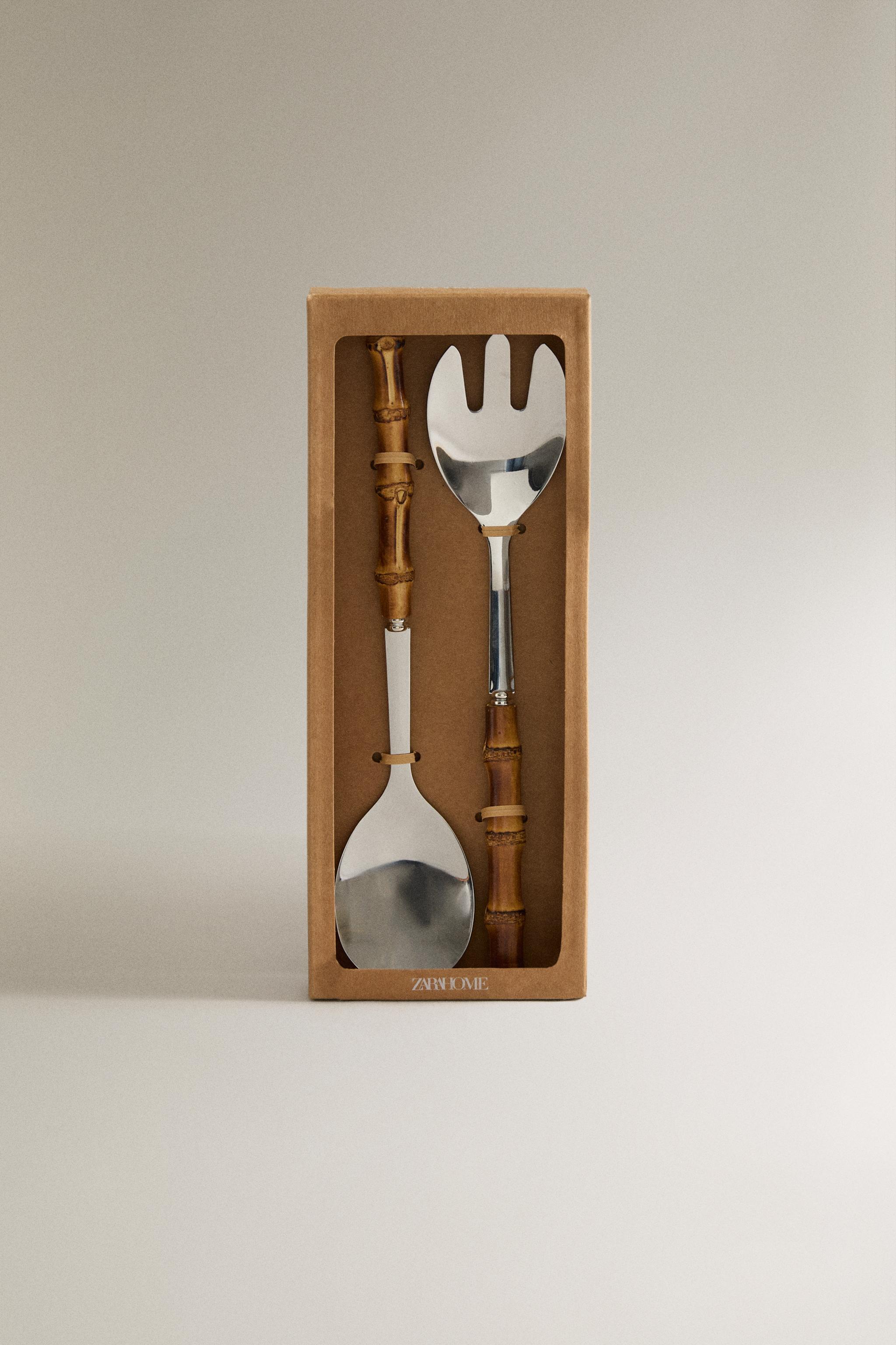 Zara BAMBOO SALAD CUTLERY SET (SET OF 2) — фото 4