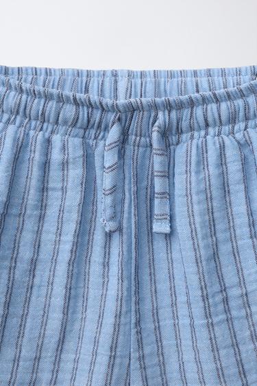 BERMUDA TEXTURÉ À RAYURES - Bleu de Zara - Image 2