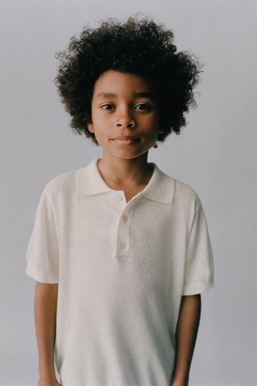 LINEN/COTTON POLO SHIRT - Ecru by Zara