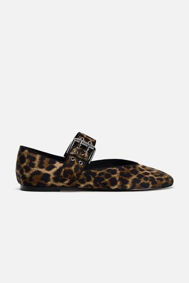 Zara ANIMAL PRINT BALLET FLATS - Leopard
