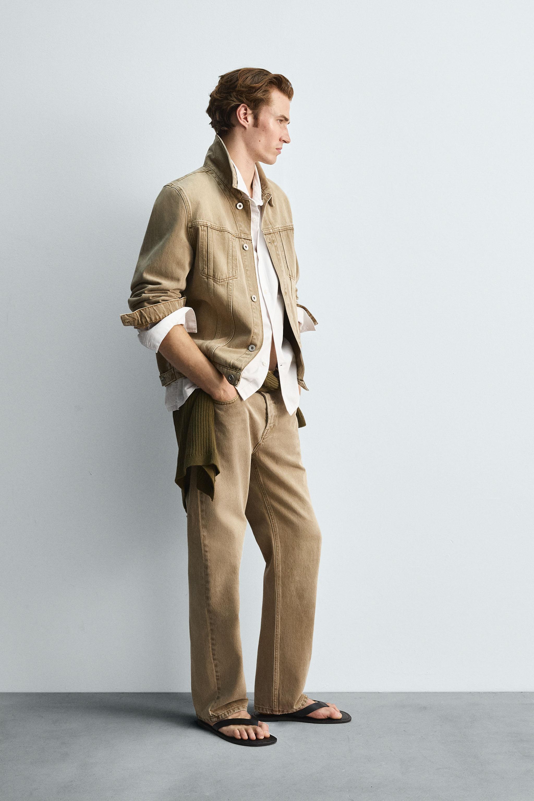 ★即日発送★ zara  ピーターパンデニムジャケット LIMITED EDITION DENIM JACKET - taupe brown | ZARA United States