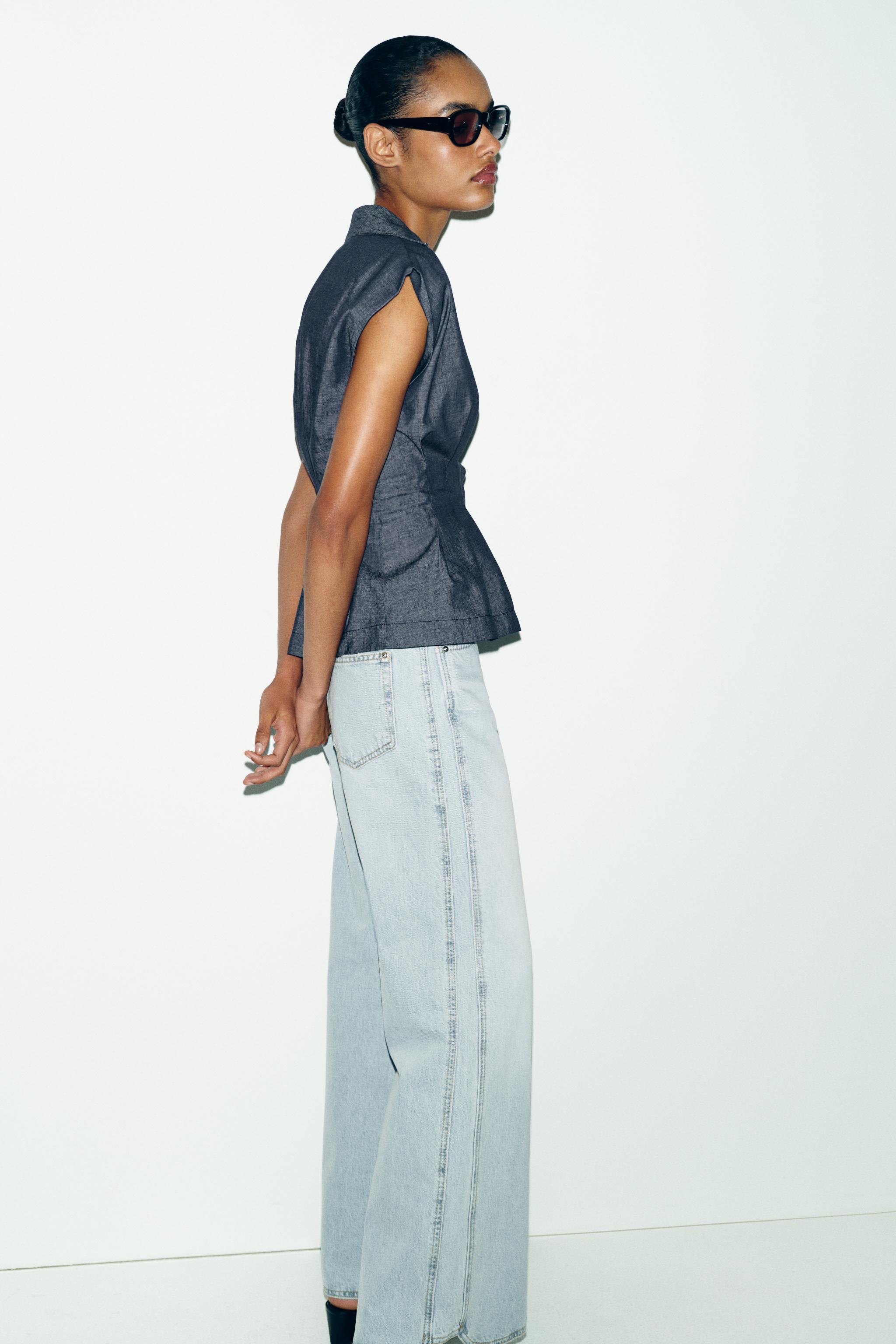 FITTED LINEN BLEND SHIRT WITH DARTS