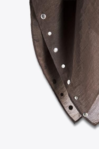 STUDDED SCARF CAPE - Brown by Zara - Image 3