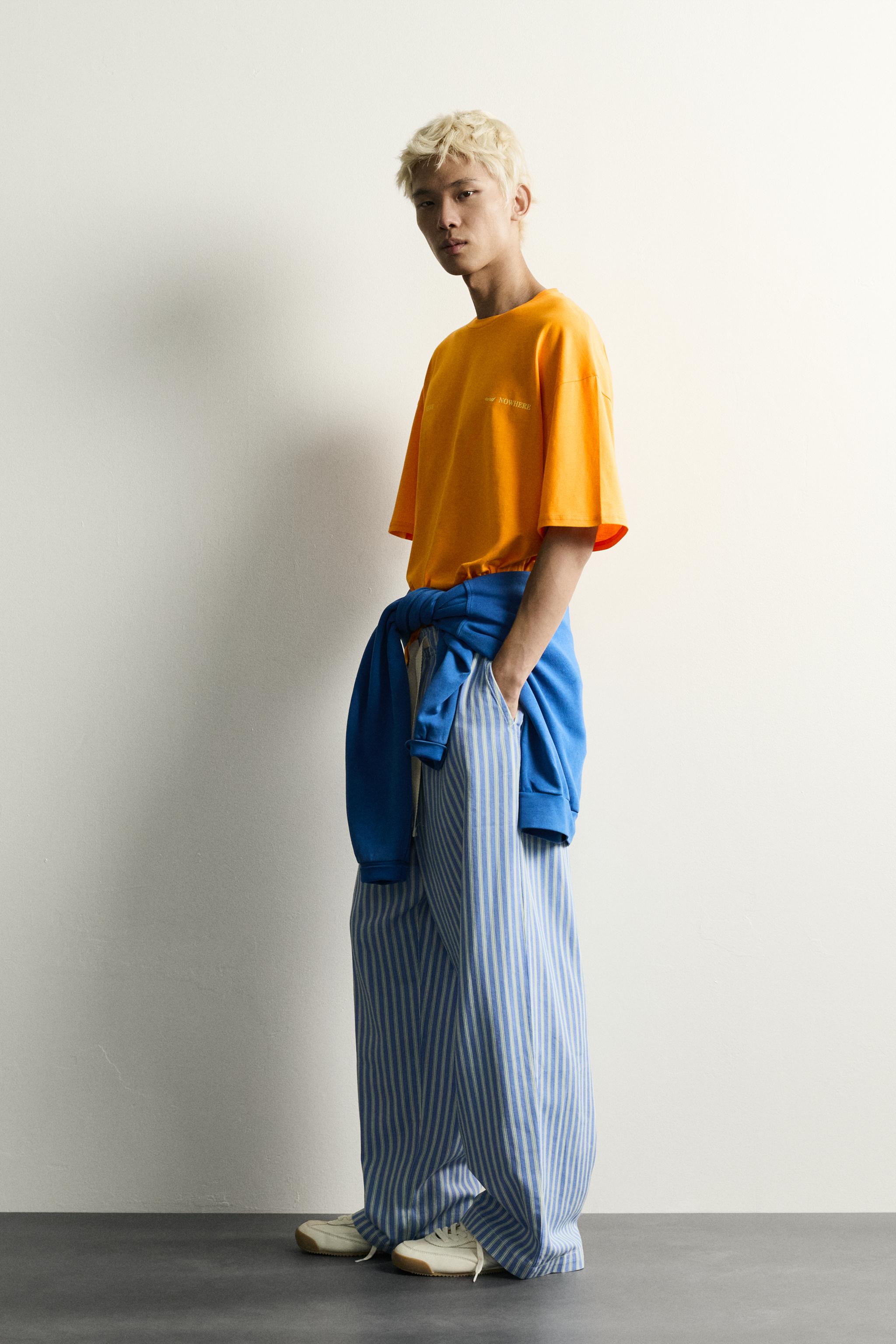 Zara KOMBİNE İŞLEMELİ RELAXED FIT T-SHIRT görsel 4