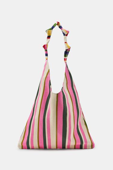 STRIPED CANVAS BAG - Multicoloured by Zara