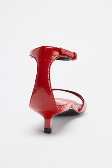 LEATHER STRAP SANDALS - Red by Zara - Image 6