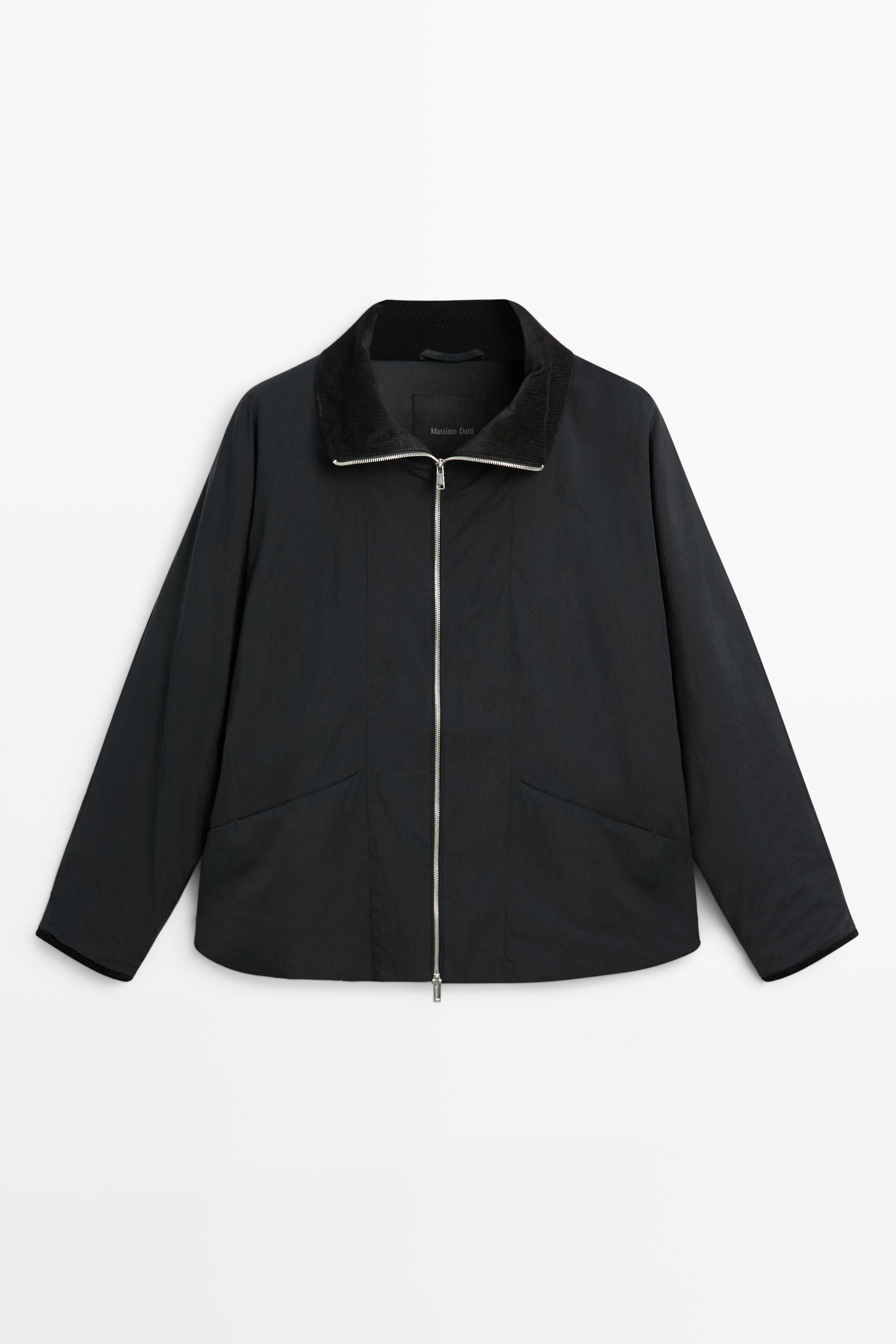 Parka matelassée col en velours côtelé