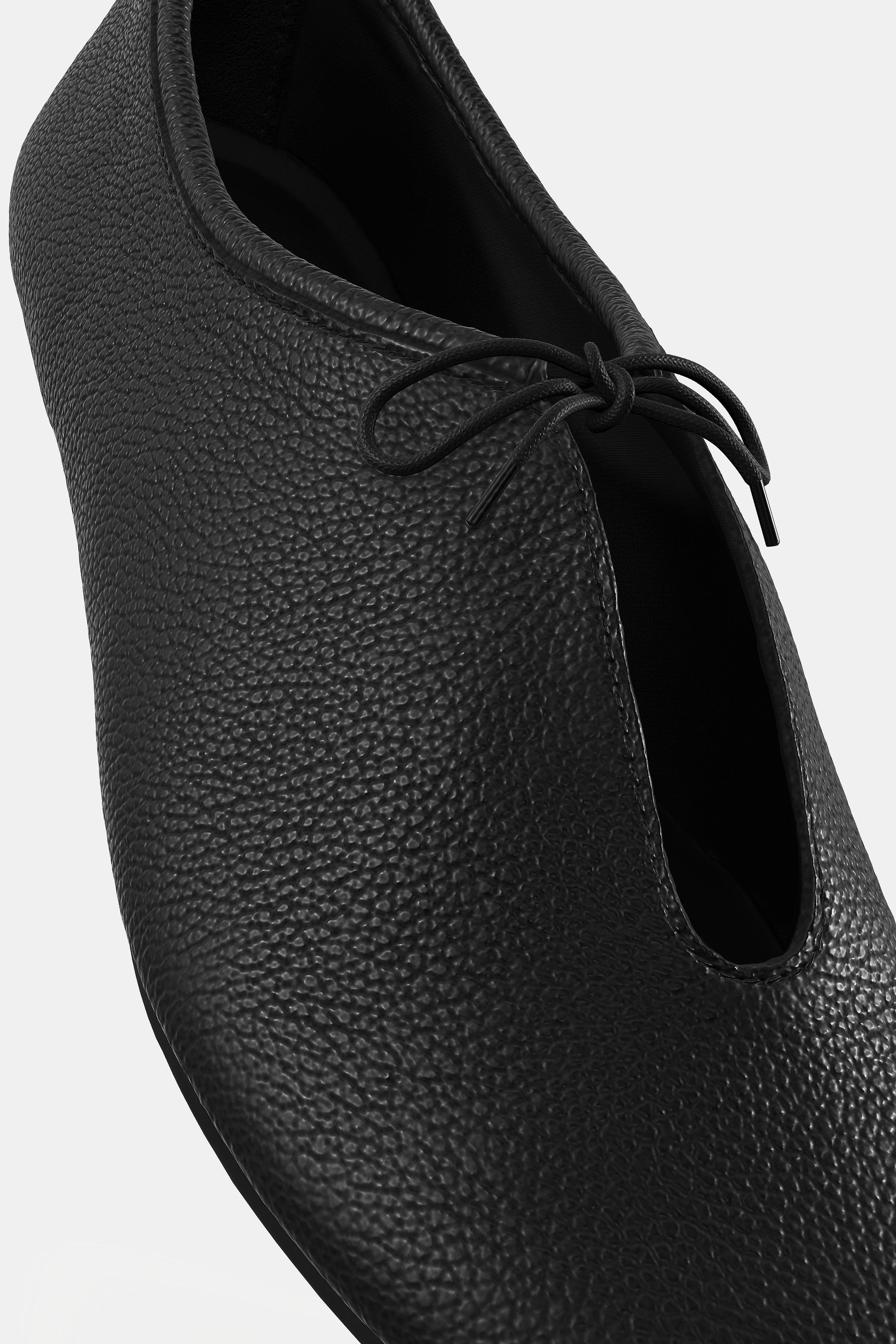 LEATHER BALLET FLATS - Black by Zara