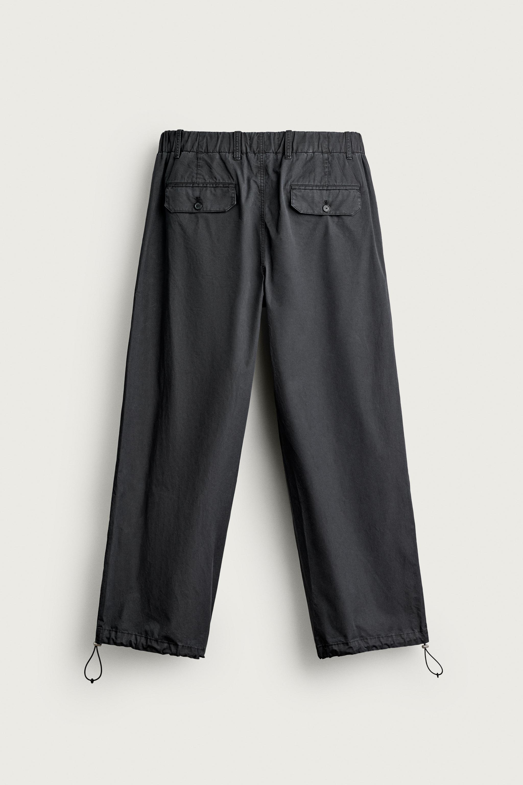 AARON LEVINE X ZARA RELAXED FIT COTTON PANTS — Black