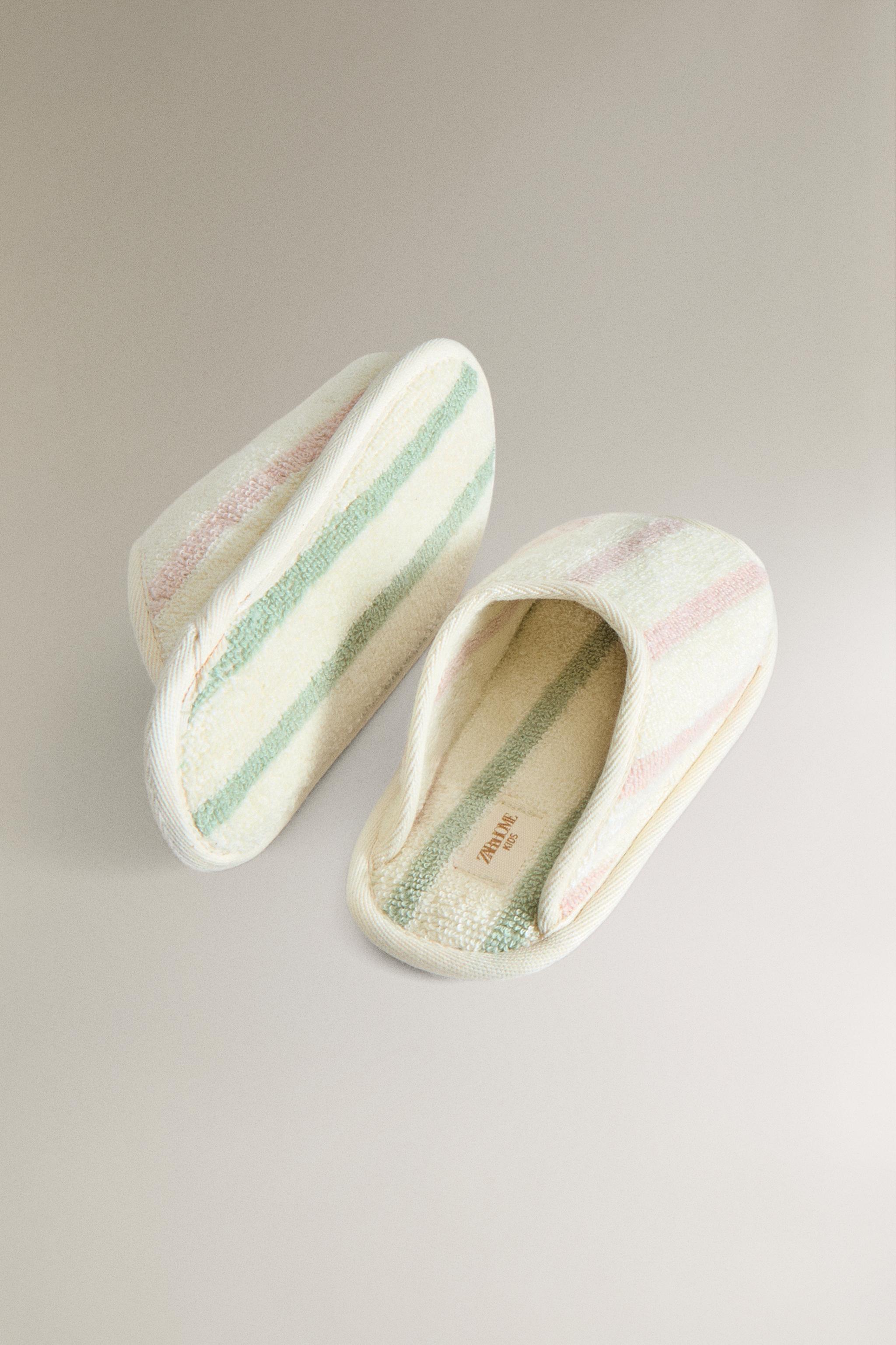 Детские тапочки Zara KIDS' STRIPED TERRY BATH SLIPPERS — фото 5