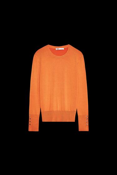 Zara BASIC PLAIN KNIT SWEATER - Burnt orange - Image 0