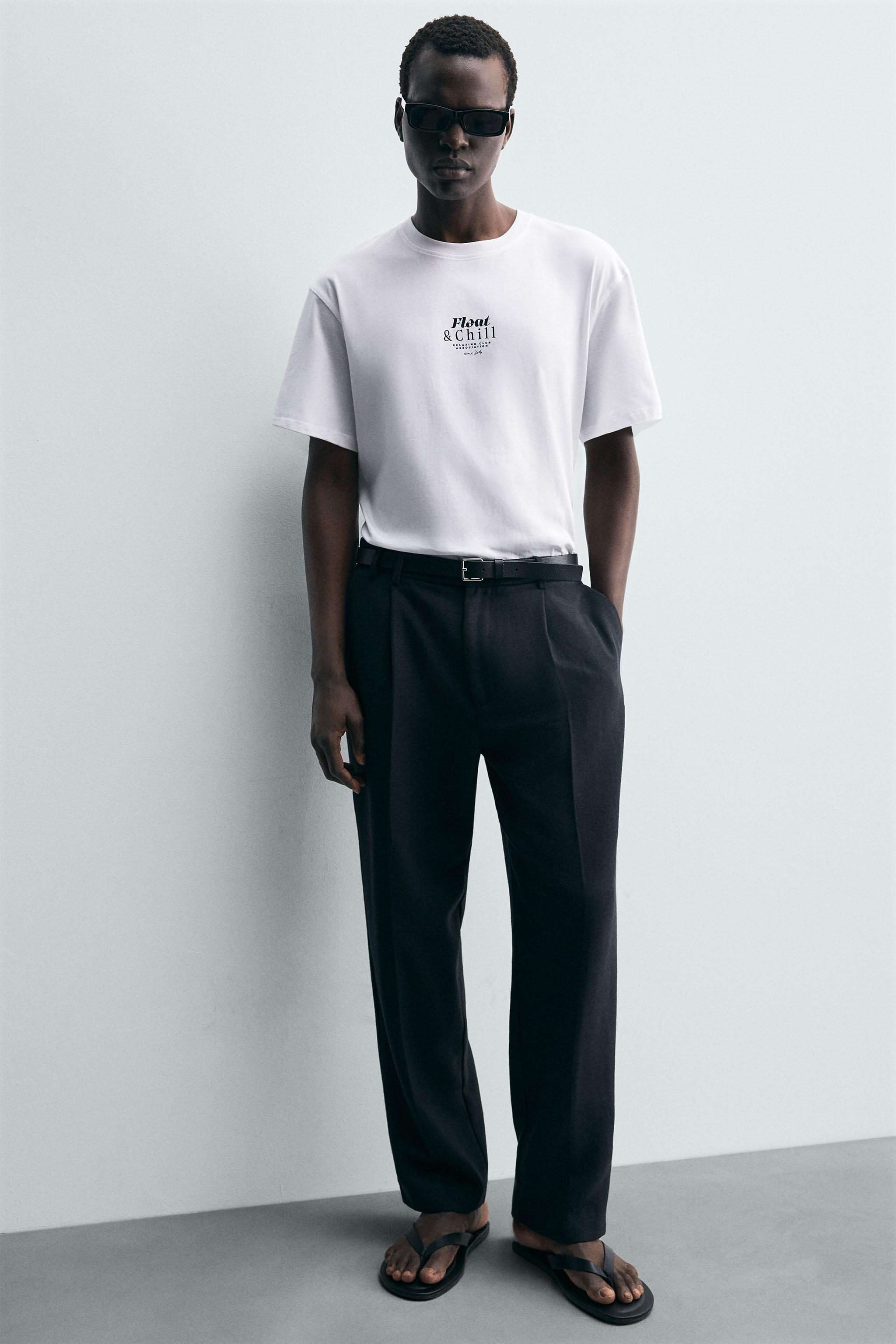 【関税・送料込】 Contrast stripe t-shirts - 1104 CONTRAST PRINT T-SHIRT - White | ZARA Singapore