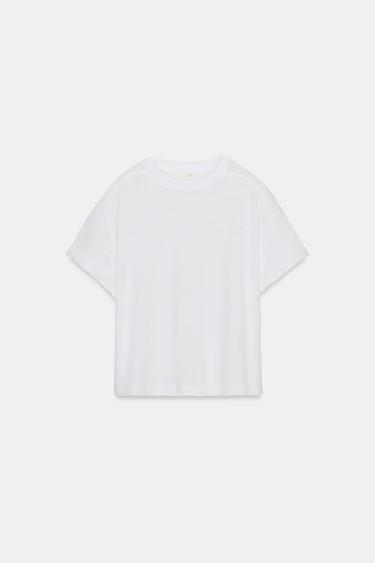 COTTON SHORT SLEEVE T-SHIRT - White by Zara